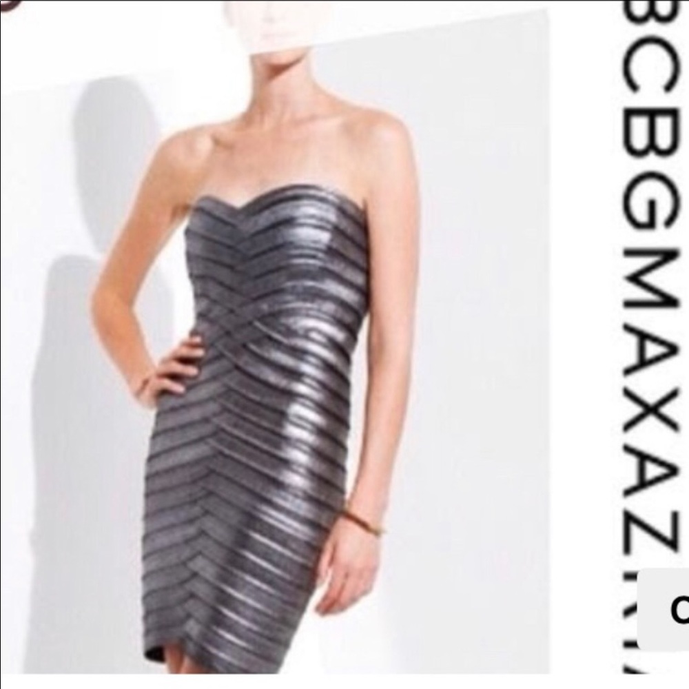 BCBGMaxAzria Metallic Bandage Mini Dress
